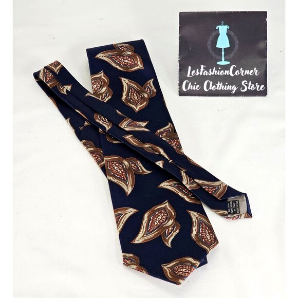 Christian Dior Monsieur Men's Silk Tie Blue /Brown Paisley Design Made Italy 246 - Picture 2 of 11